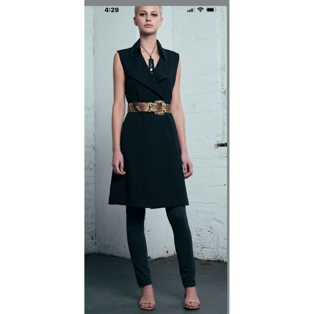 M2057 By Maria Pinto Kellen Trench Dress Black Size Medium